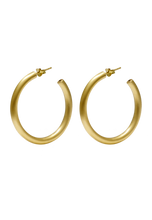 Load image into Gallery viewer, Bold Hoops Medium Gold brushed