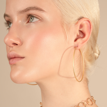 Load image into Gallery viewer, Hoops Large Gold brushed